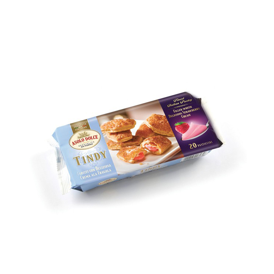 ASOLO DOLCE TINDY Dulce de hojaldre con crema de fresa 110gr
