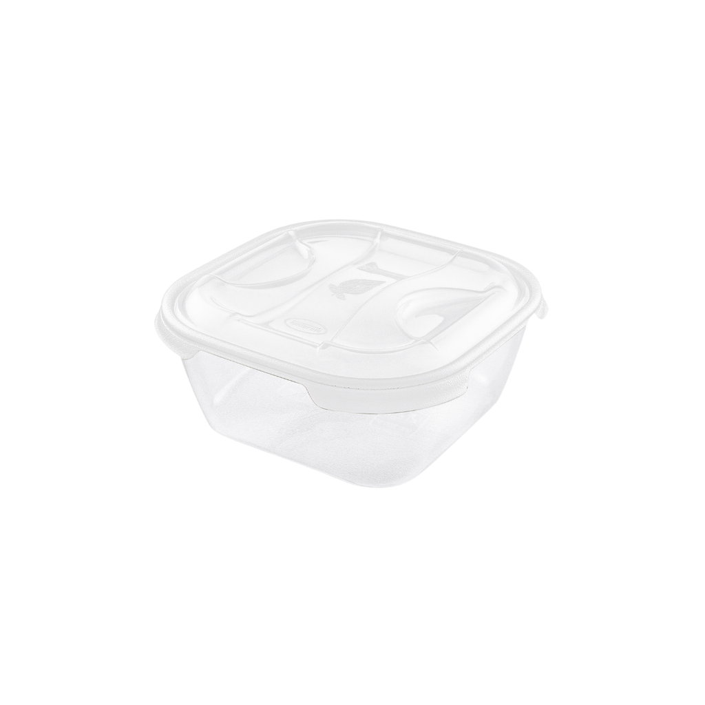 Contenedor Plástico P/Alimento Cuadrado C/Tapa 1L TONTARELLI