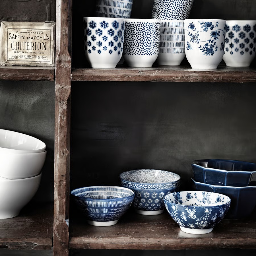 IKEA Vaso, C/Motivos azul, 22 cl /4 unidad ENTUSIASM
