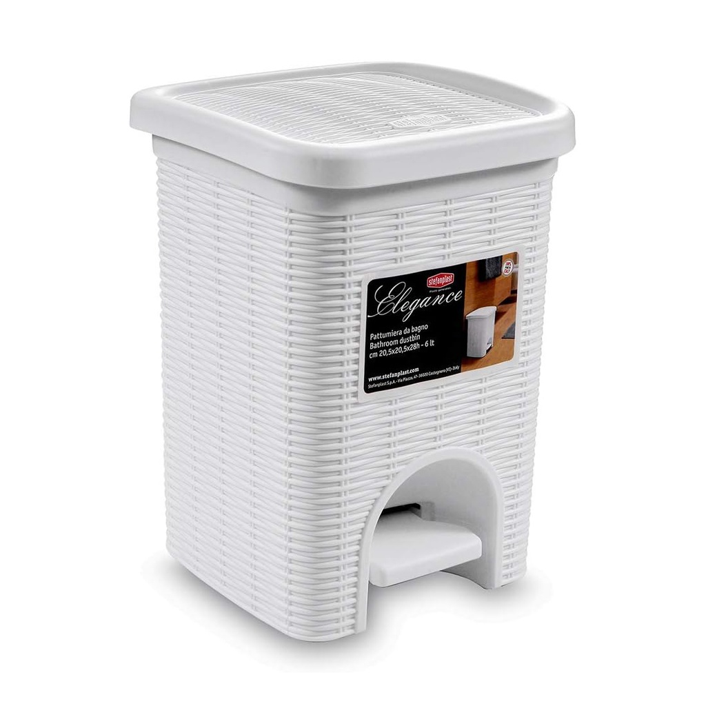 Cesto Plástico P/Basura 6L ELEGANCE STEFANPLAST