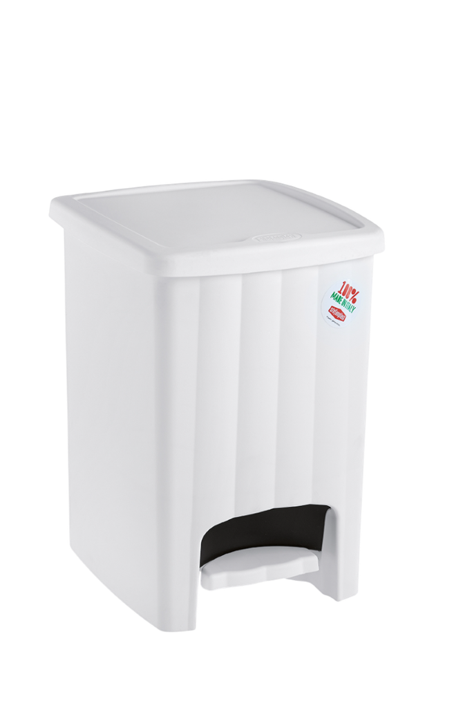 Cesto Plástico Cuadrado 20L C/Tapa y Pedal ELEGANCE STEFANPLAST