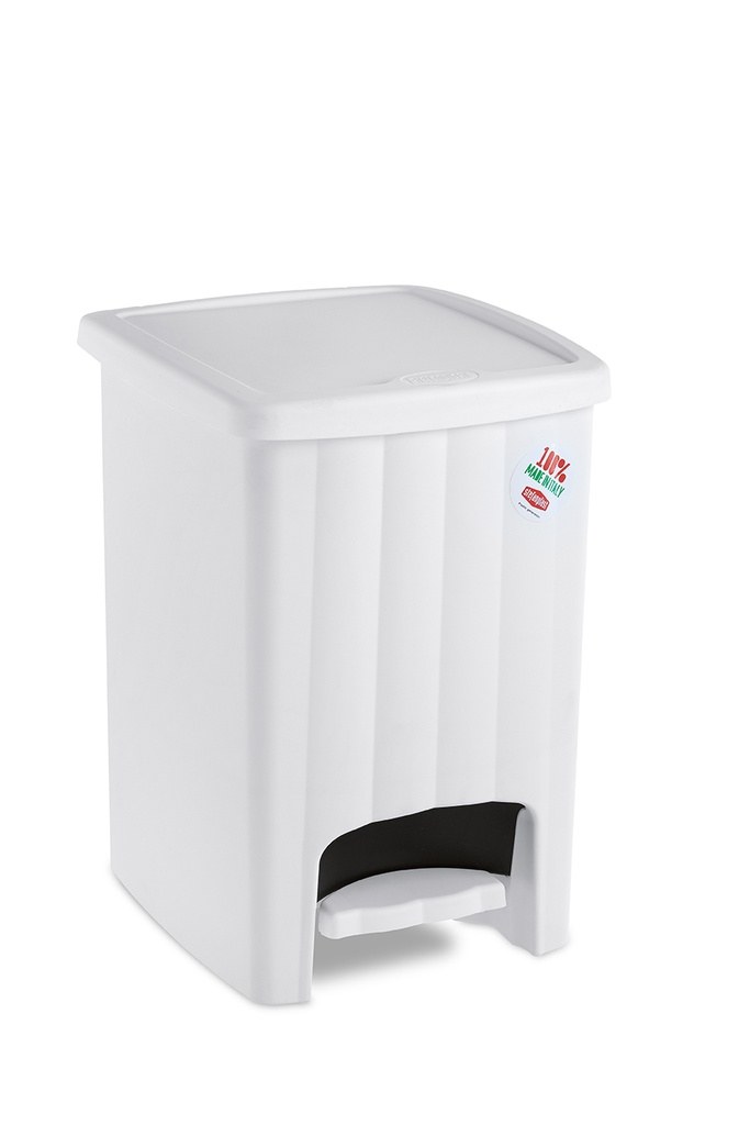 Cesto Plástico, Cuadrado C/Tapa y Pedal ELEGANCE STEFANPLAST (20L)