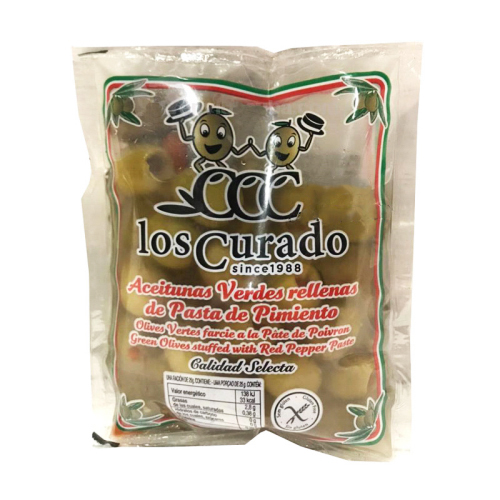 Aceitunas Verdes Rellenas C/Pimiento LOS CURADO (180g)