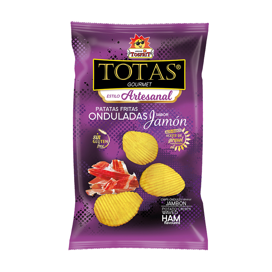 Patatas Fritas Onduladas sabor Jamón TOTAS TOSFRIT (130g)