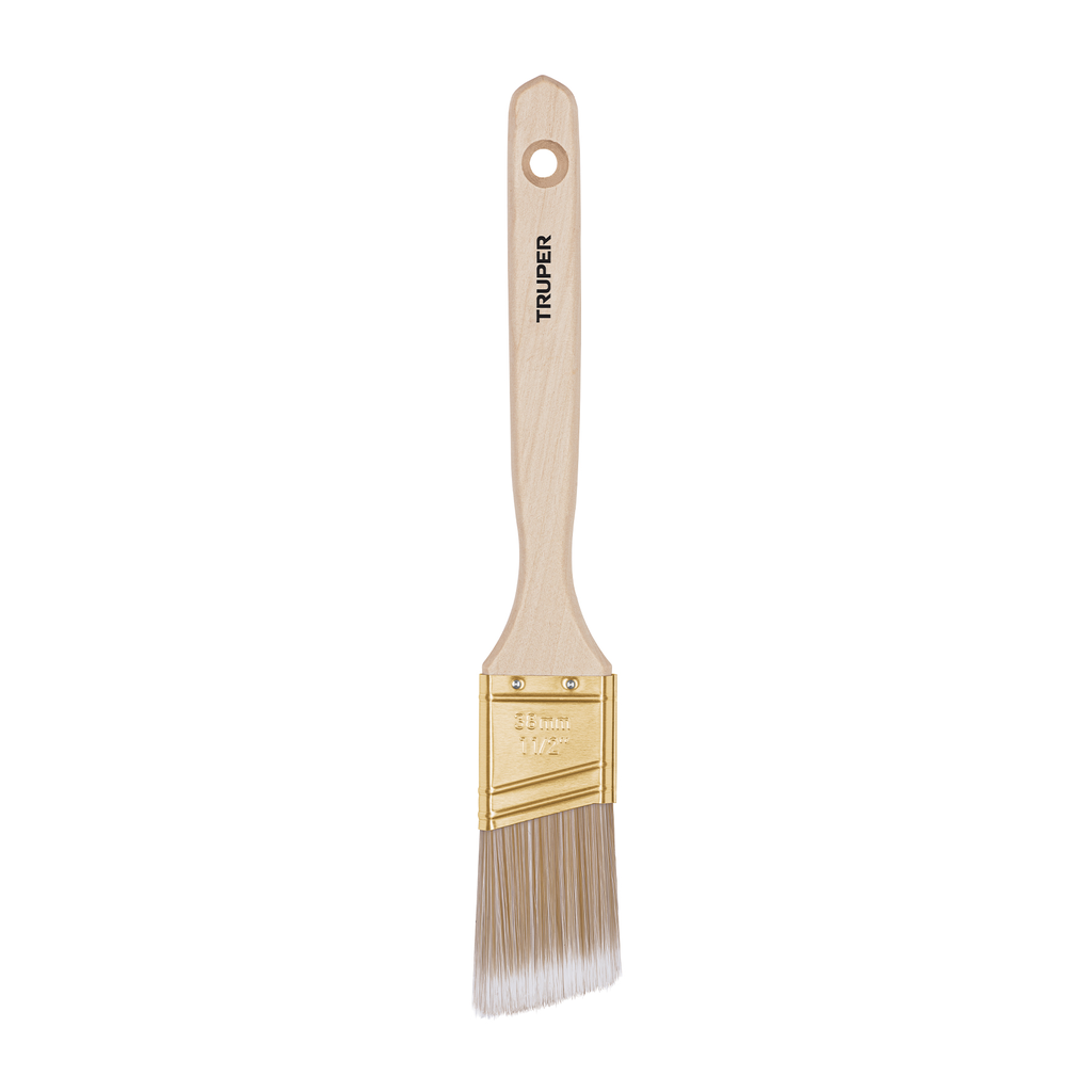 Brochas corte angular, cerdas sintéticas, mango de madera