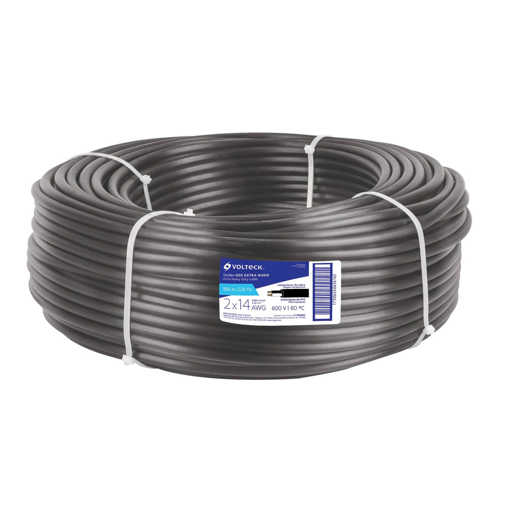 Cordones uso extra rudo, 2 conductores, 100 m