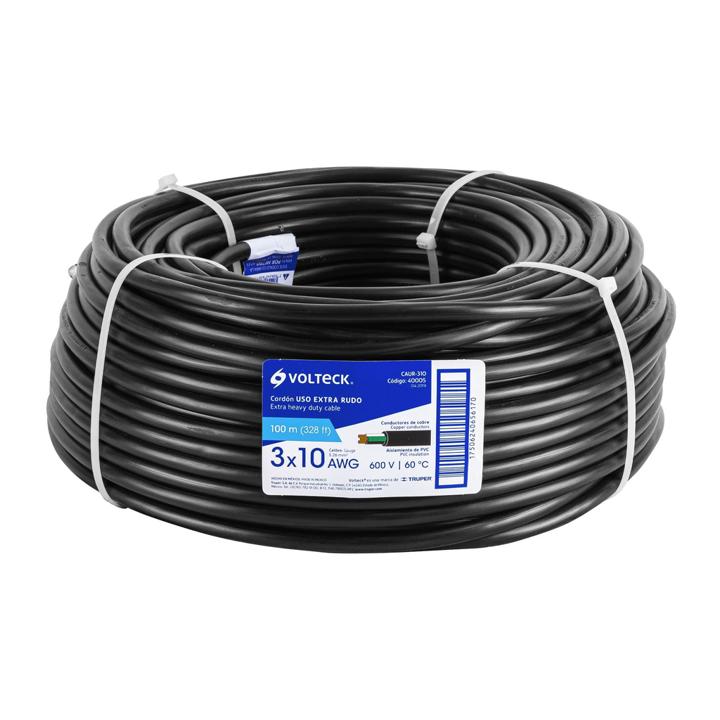 Cordones uso extra rudo, 3 conductores, 100 m