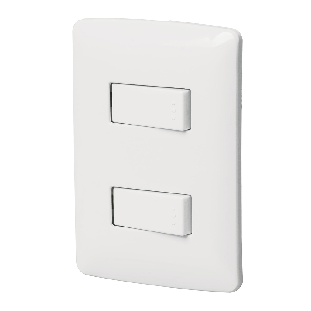 Placas con 2 interruptores sencillos, línea italiana armada