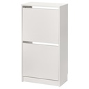 IKEA Zapatero de 2 Compartimentos Blanco (49x28x93cm) BISSA