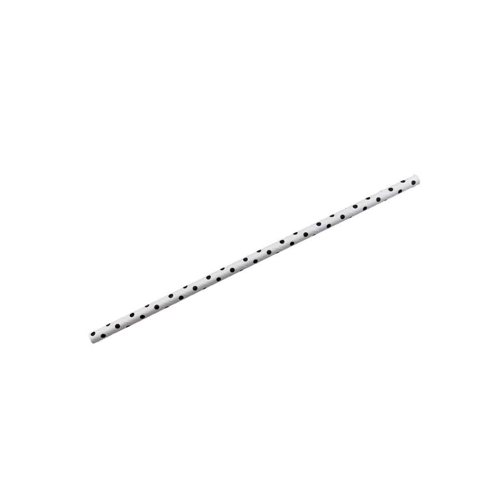Absorbente de papel blanco con puntos negros recto, (250u x 40paq) de 6x200mm
