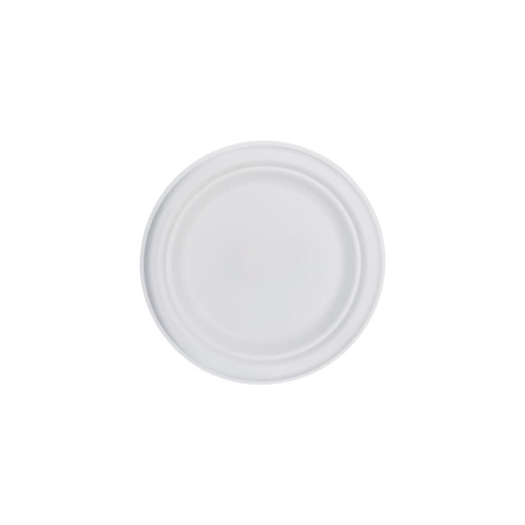 Plato Biodegradable en Pulpa de Caña Redondo 18cm (125u)