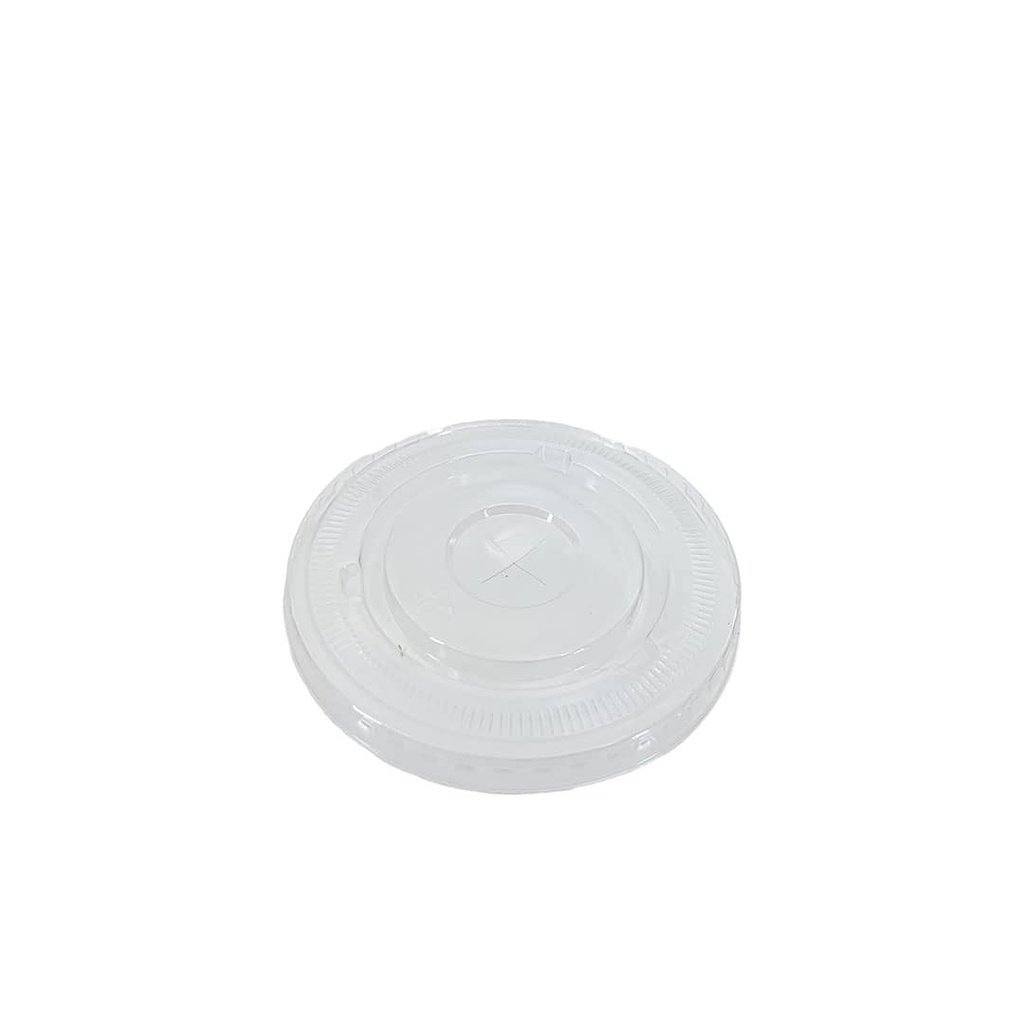 Tapa Plástica de PET Plana Transparente con Corte Central en X 98mm (50u x 20paq)