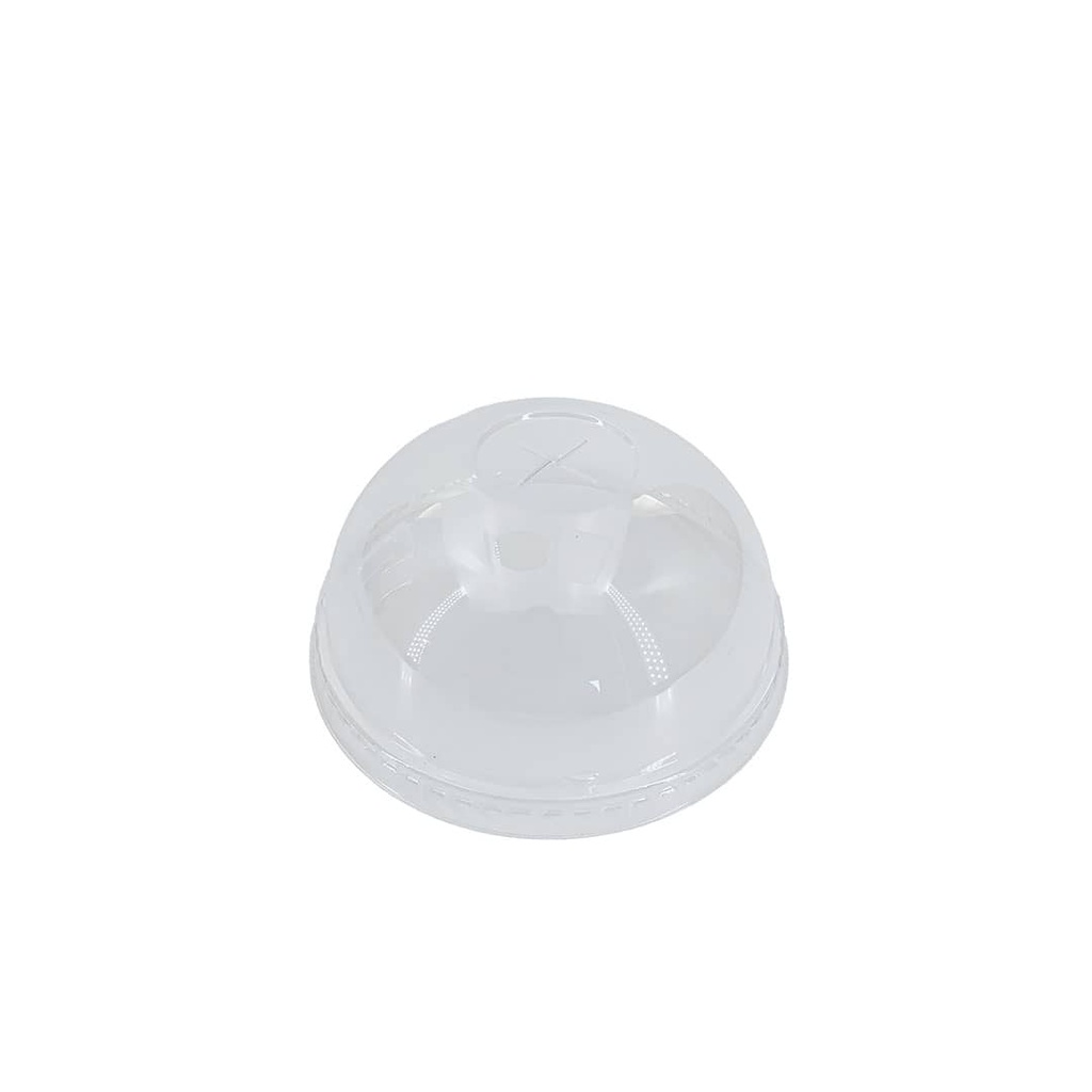Tapa Plástica de PET Tipo Domo Transparente con Orificio Central en X 98mm (50u)
