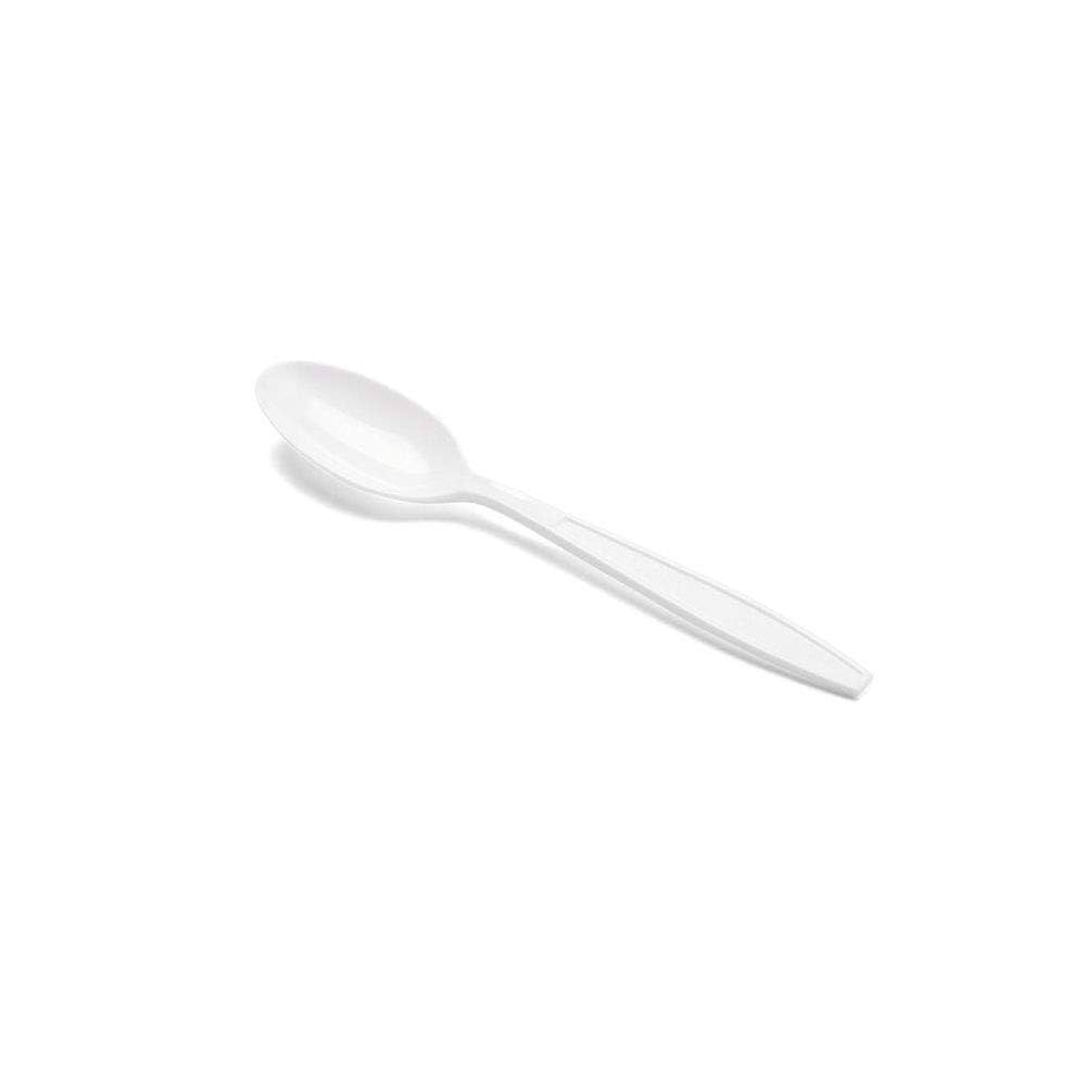 Cuchara Plástica de PP Blanca 164 mm (100u)