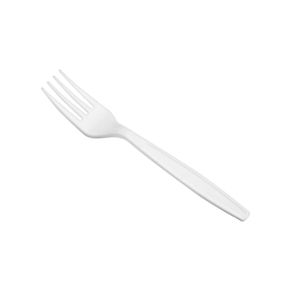 Tenedor Plástico de PP Blanco 180mm (100u)