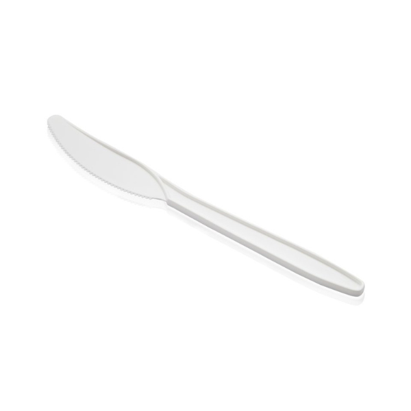 Cuchillo Plástico de PP Blanco 192mm (100u)