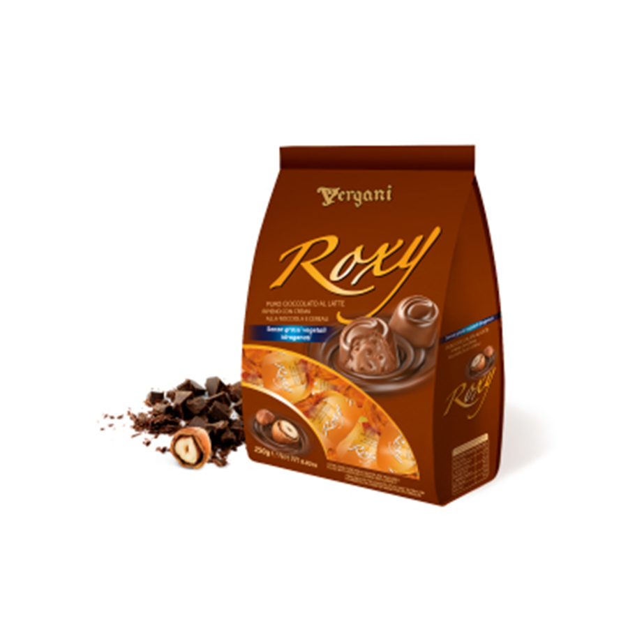 Praline de Chocolate C/Leche Relleno C/Crema de Avellana y Cereal VERGANI (250g)