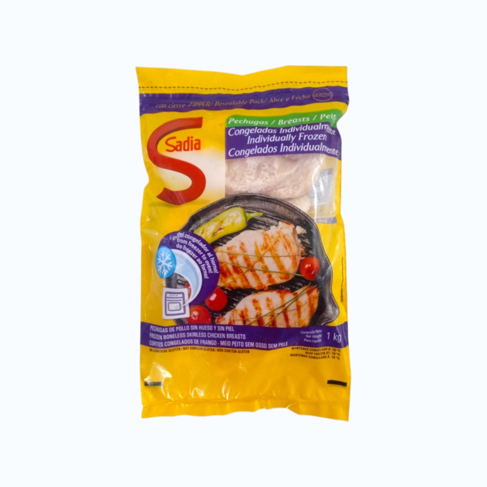 Media Pechuga de Pollo S/Hueso y S/Piel SADIA (12 bolsas x 1kg)