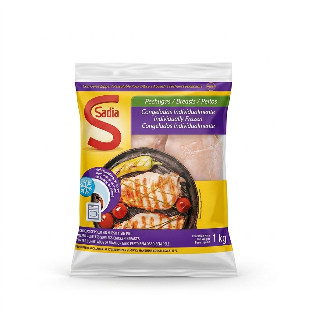 Media Pechuga de Pollo S/Hueso y S/Piel SADIA (12 bolsas x 1kg)