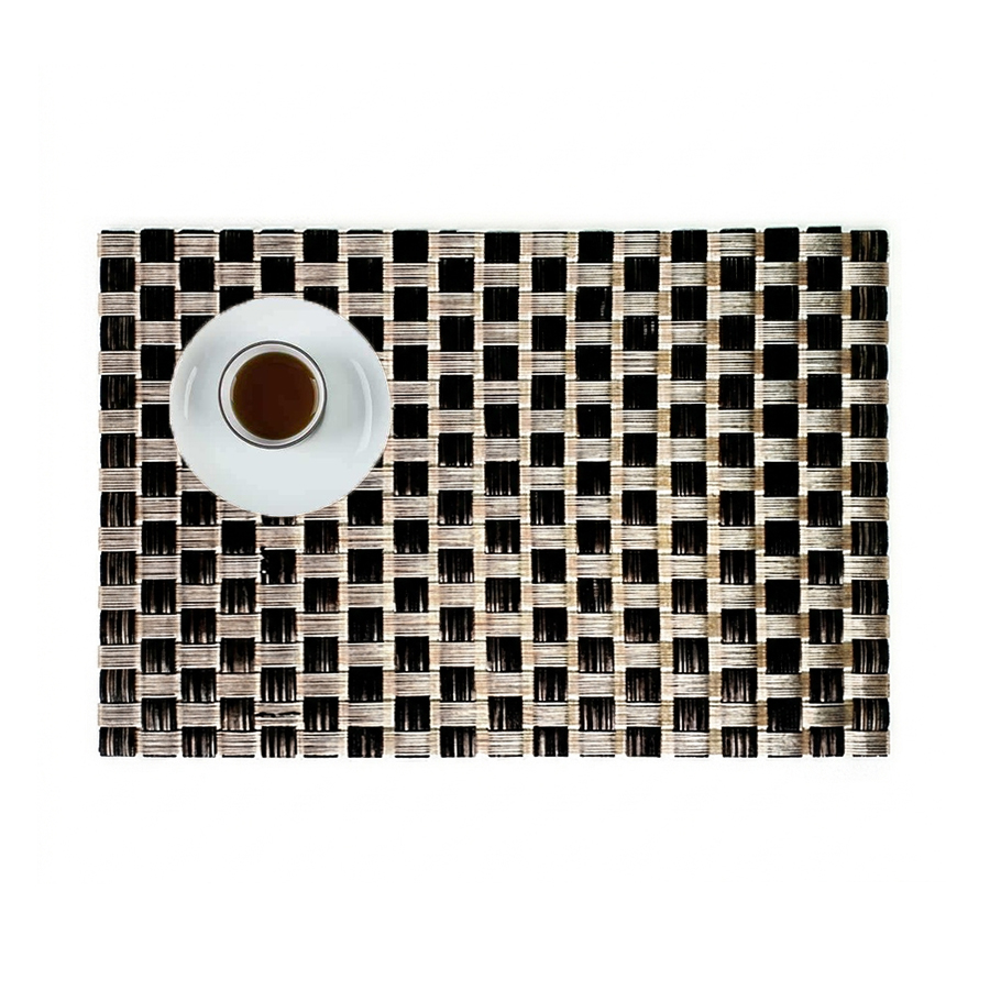 Doyle de PVC Color Negro Tejido a Cuadros (45x33cm)