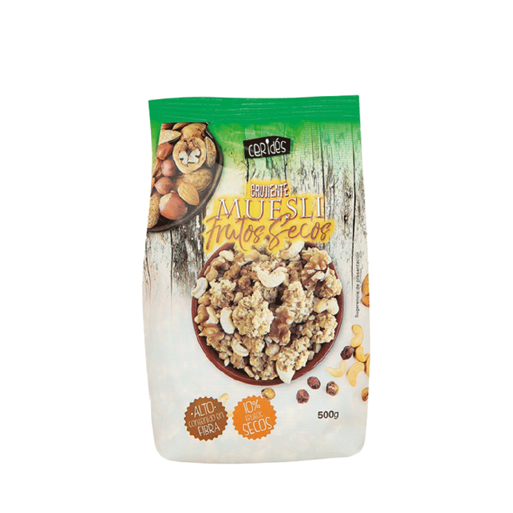 Cereal Muesli Crujiente Frutos Secos CERIDÉS (500g)