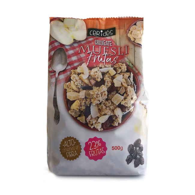 Cereal Muesli Crujiente con Frutas CERIDÉS (500g)