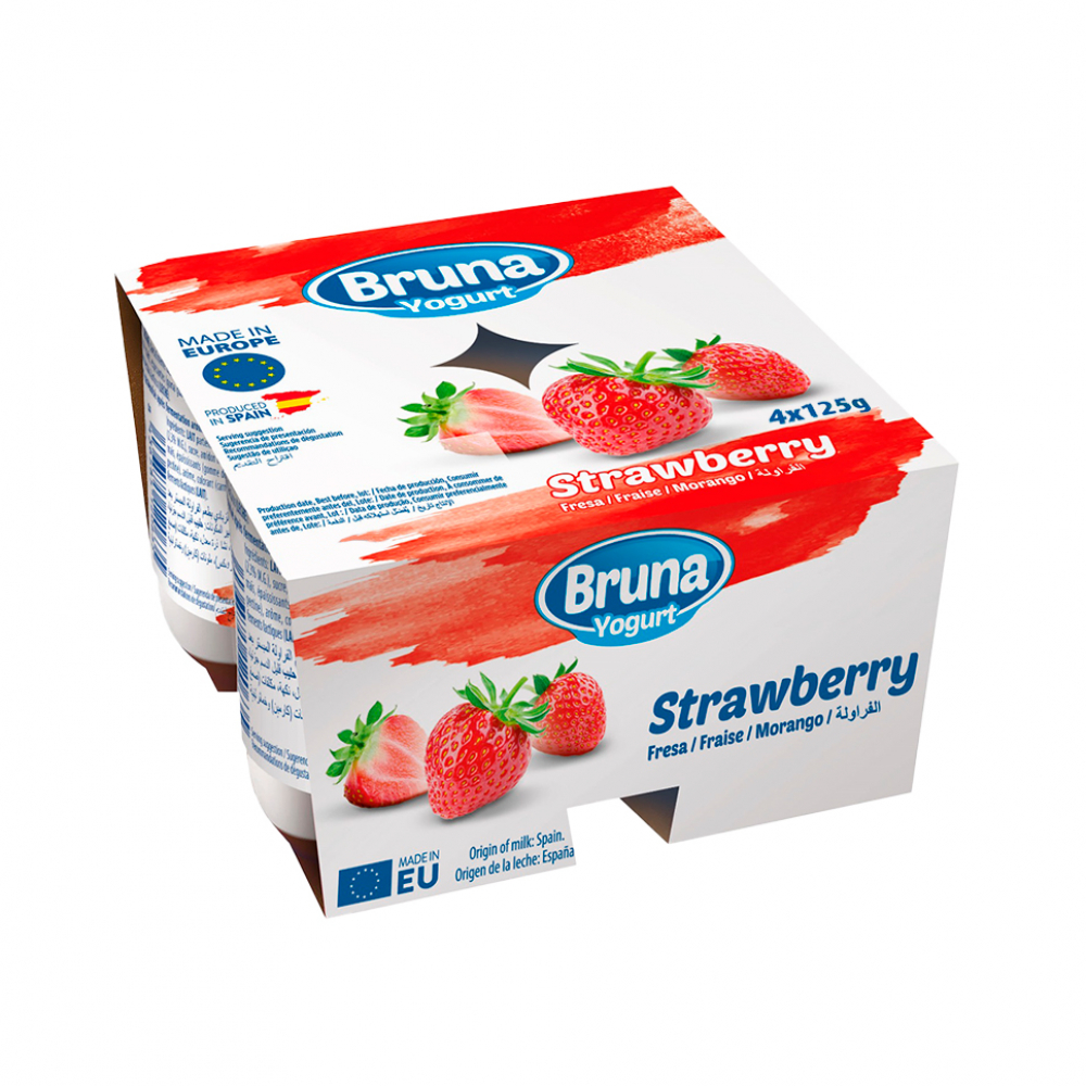 Postre Lácteo sabor Fresa BRUNA YOGURT (4 x 125g)
