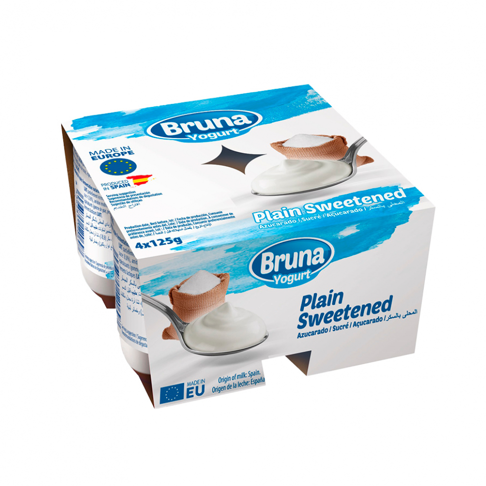 Postre Lácteo sabor Natural Azucarado BRUNA YOGURT (4 x 125g)