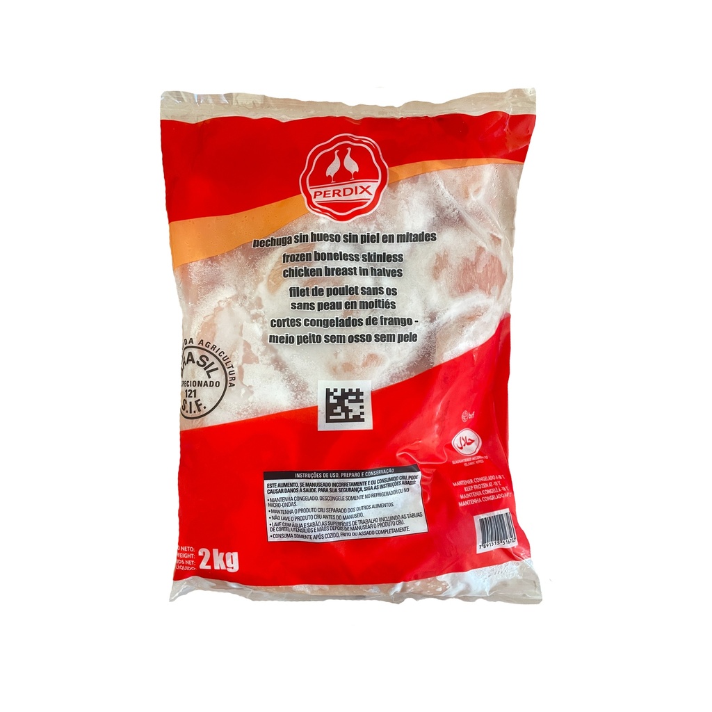 Media Pechuga de Pollo S/Hueso y S/Piel PERDIX (6 bolsas x 2kg)