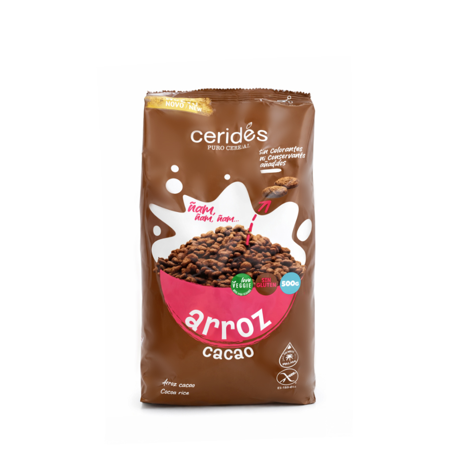 Cereal de Arroz Inflado Choco CERIDÉS (500g)
